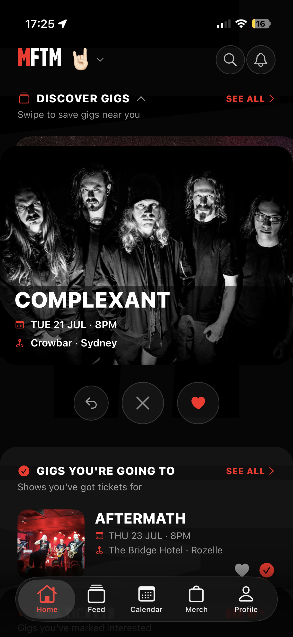 MFTM app — discover gigs near you